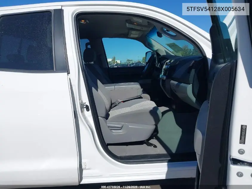 5TFSV54128X005634 2008 Toyota Tundra Base 5.7L V8
