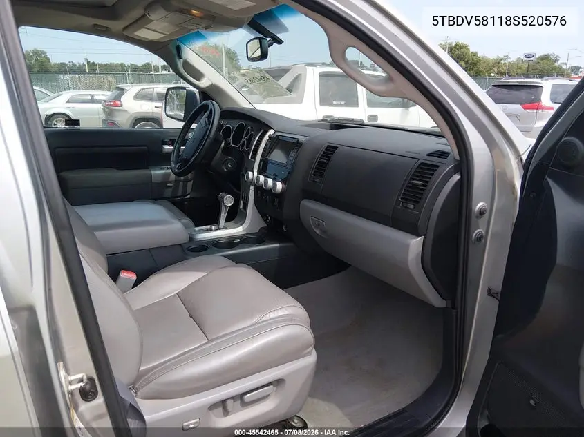 2008 Toyota Tundra Limited 5.7L V8 VIN: 5TBDV58118S520576 Lot: 45542465