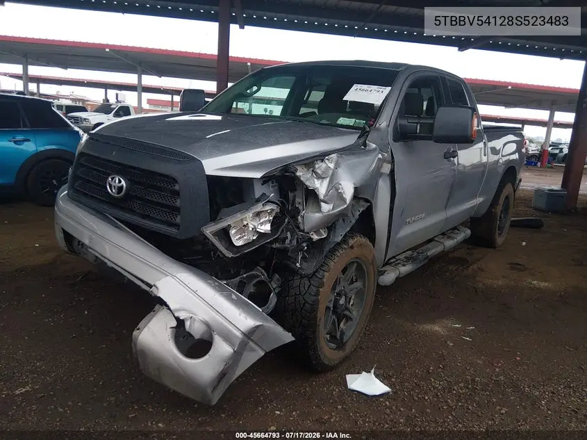 2008 Toyota Tundra Base 5.7L V8 VIN: 5TBBV54128S523483 Lot: 45664793