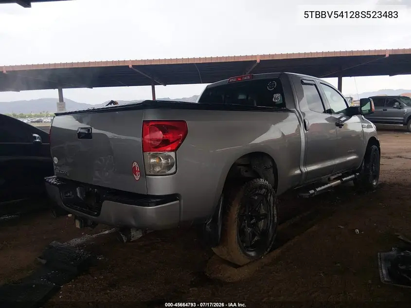 2008 Toyota Tundra Base 5.7L V8 VIN: 5TBBV54128S523483 Lot: 45664793