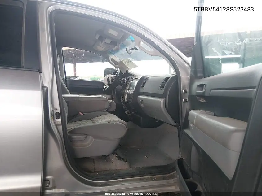 2008 Toyota Tundra Base 5.7L V8 VIN: 5TBBV54128S523483 Lot: 45664793