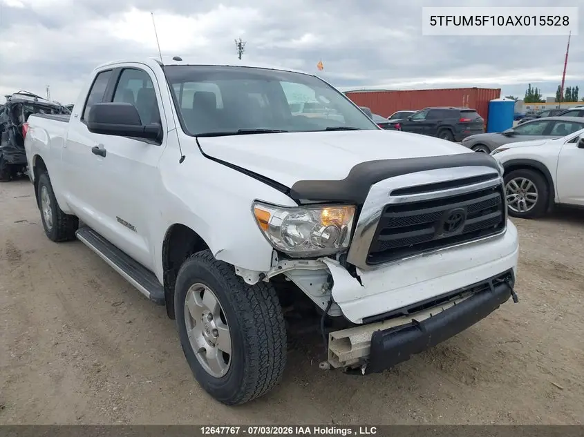 2010 Toyota Tundra Double Cab Sr5 VIN: 5TFUM5F10AX015528 Lot: 12647767