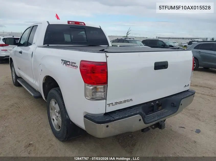 2010 Toyota Tundra Double Cab Sr5 VIN: 5TFUM5F10AX015528 Lot: 12647767