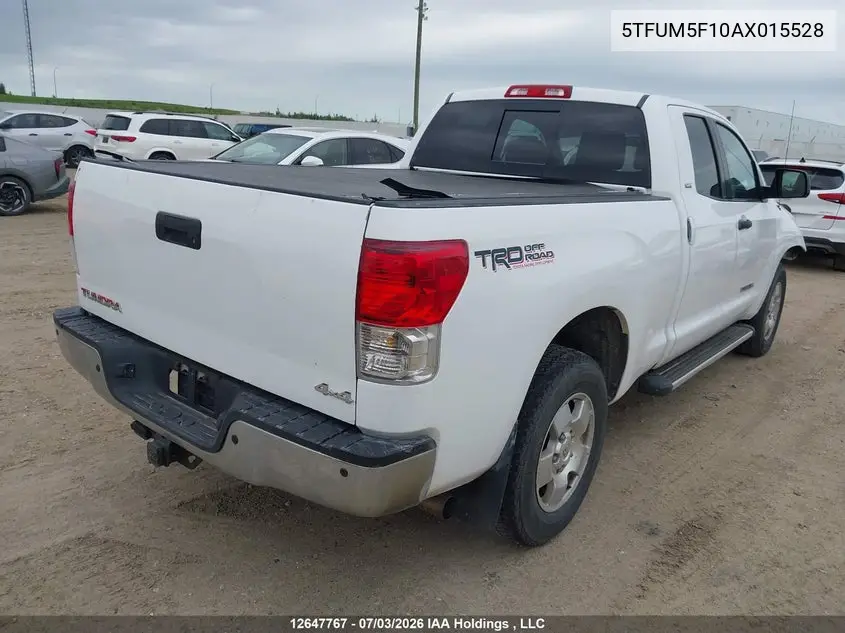2010 Toyota Tundra Double Cab Sr5 VIN: 5TFUM5F10AX015528 Lot: 12647767