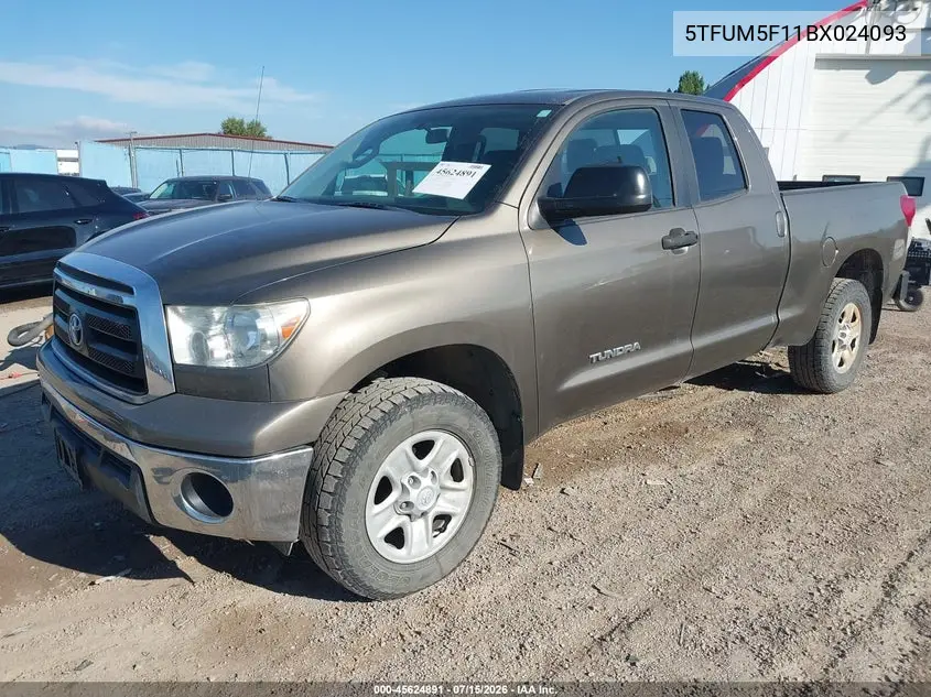 2011 Toyota Tundra Grade 4.6L V8 VIN: 5TFUM5F11BX024093 Lot: 45624891