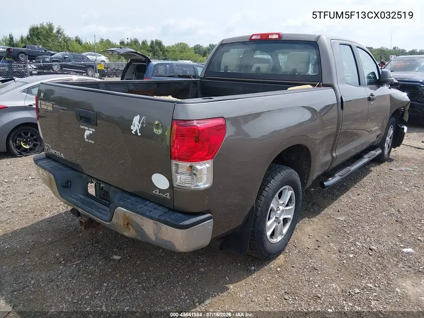 2012 Toyota Tundra Grade 4.6L V8 VIN: 5TFUM5F13CX032519 Lot: 45641584