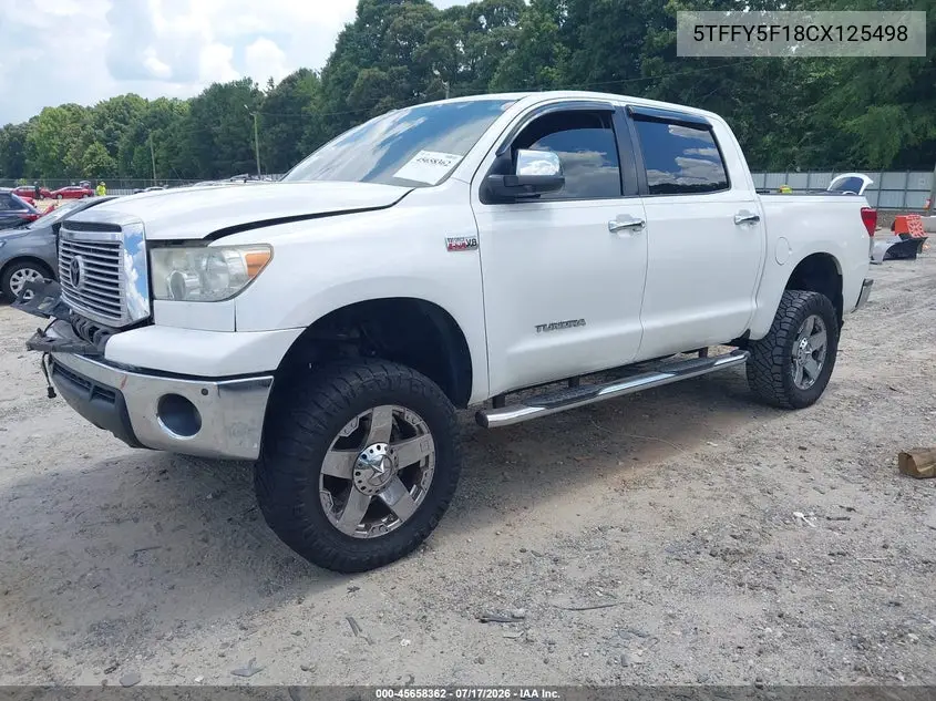 2012 Toyota Tundra Limited 5.7L V8 VIN: 5TFFY5F18CX125498 Lot: 45658362