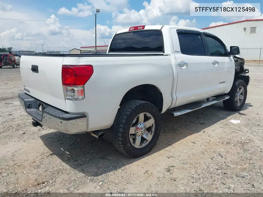 2012 Toyota Tundra Limited 5.7L V8 VIN: 5TFFY5F18CX125498 Lot: 45658362