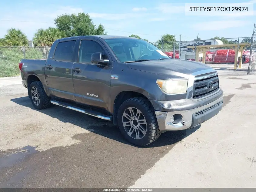 2012 Toyota Tundra Grade 5.7L V8 VIN: 5TFEY5F17CX129974 Lot: 45668867