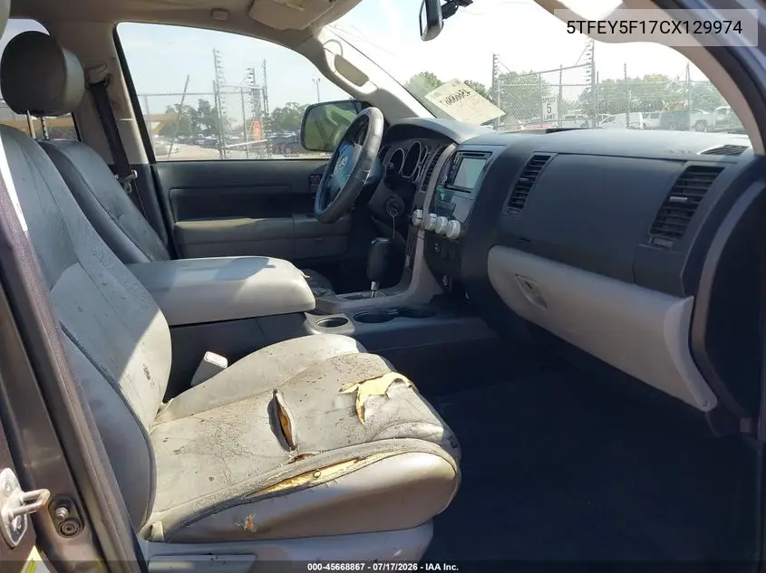 2012 Toyota Tundra Grade 5.7L V8 VIN: 5TFEY5F17CX129974 Lot: 45668867