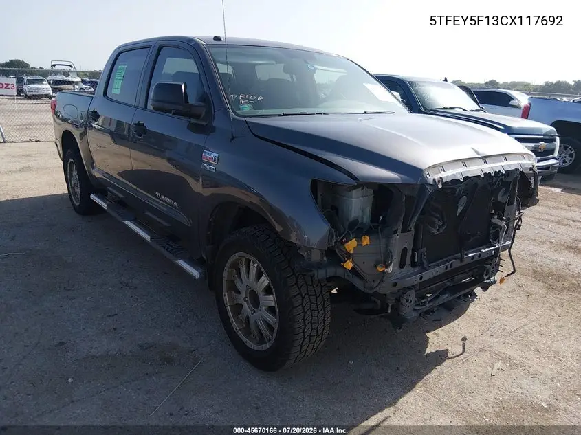 2012 Toyota Tundra Grade 5.7L V8 VIN: 5TFEY5F13CX117692 Lot: 45670166