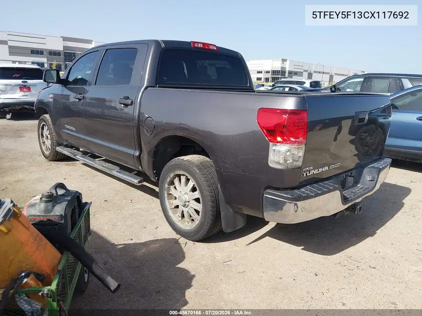 2012 Toyota Tundra Grade 5.7L V8 VIN: 5TFEY5F13CX117692 Lot: 45670166