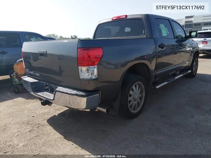 2012 Toyota Tundra Grade 5.7L V8 VIN: 5TFEY5F13CX117692 Lot: 45670166