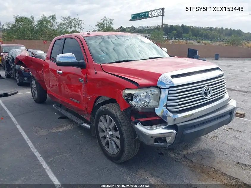 2014 Toyota Tundra Limited 5.7L V8 VIN: 5TFSY5F1XEX153448 Lot: 45681372