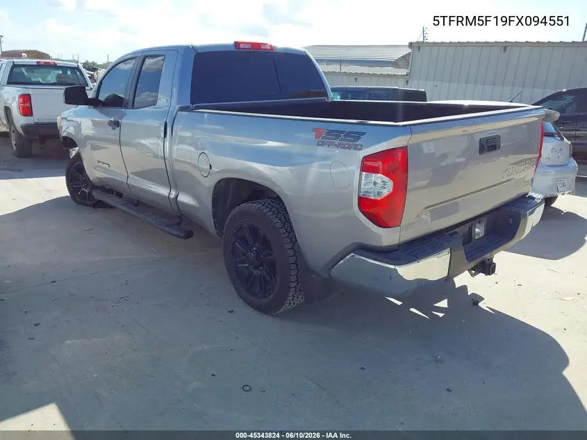 2015 Toyota Tundra Sr5 4.6L V8 VIN: 5TFRM5F19FX094551 Lot: 45343824