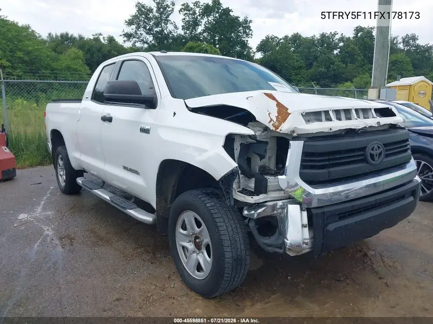 2015 Toyota Tundra Sr5 5.7L V8 VIN: 5TFRY5F11FX178173 Lot: 45598851