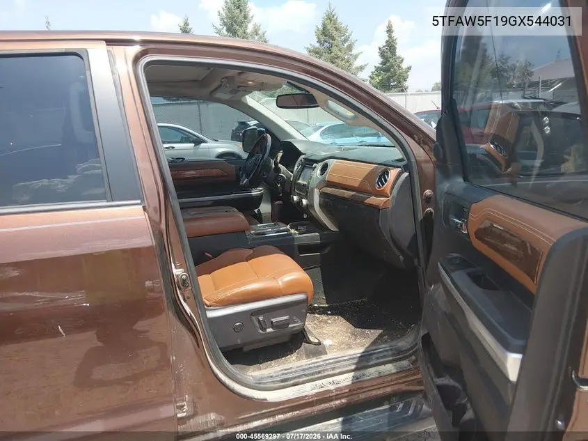 2016 Toyota Tundra 1794 5.7L V8 VIN: 5TFAW5F19GX544031 Lot: 45569297
