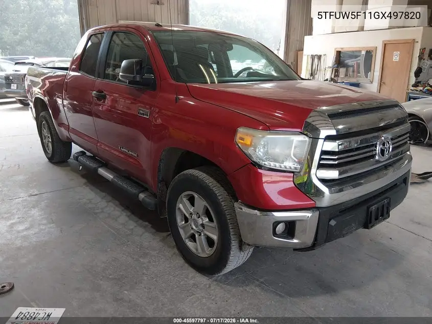 2016 Toyota Tundra Sr5 5.7L V8 VIN: 5TFUW5F11GX497820 Lot: 45597797