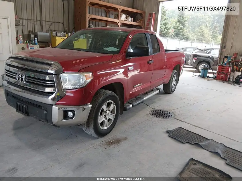 2016 Toyota Tundra Sr5 5.7L V8 VIN: 5TFUW5F11GX497820 Lot: 45597797