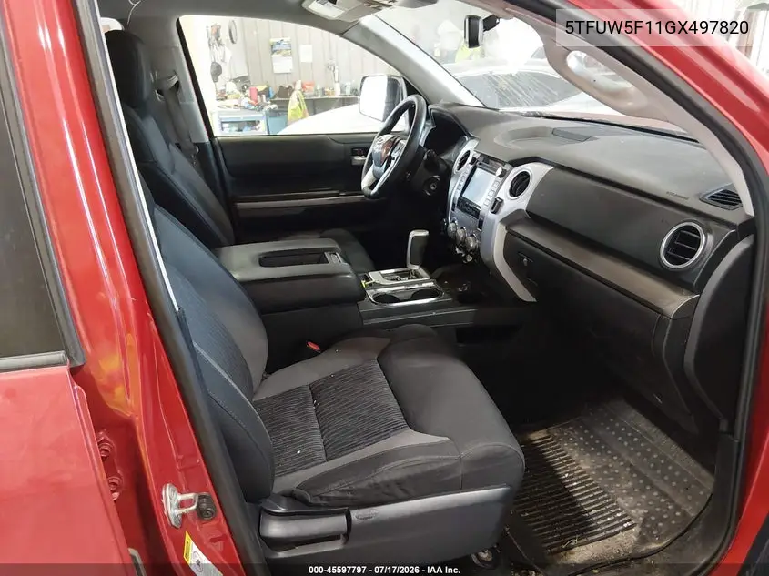 2016 Toyota Tundra Sr5 5.7L V8 VIN: 5TFUW5F11GX497820 Lot: 45597797