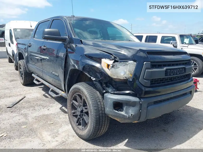 2017 Toyota Tundra Sr5 5.7L V8 VIN: 5TFDW5F16HX639712 Lot: 45330152