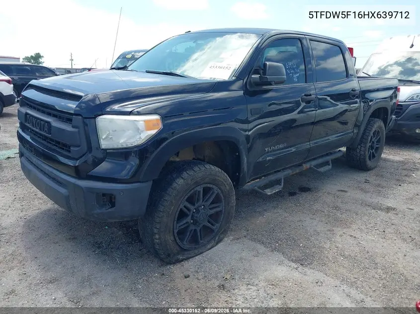 2017 Toyota Tundra Sr5 5.7L V8 VIN: 5TFDW5F16HX639712 Lot: 45330152
