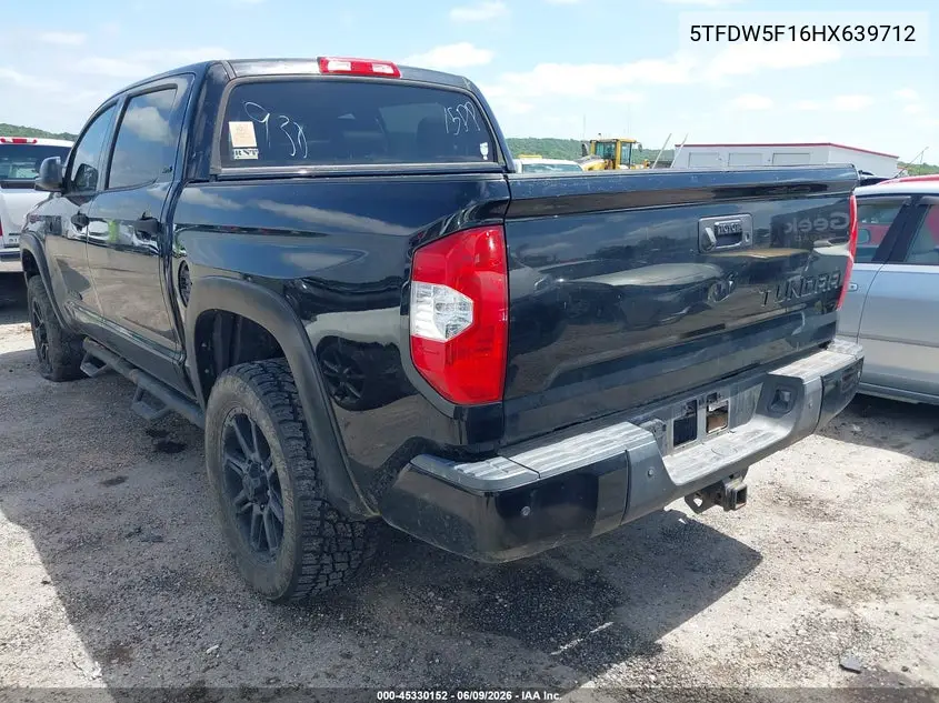 2017 Toyota Tundra Sr5 5.7L V8 VIN: 5TFDW5F16HX639712 Lot: 45330152