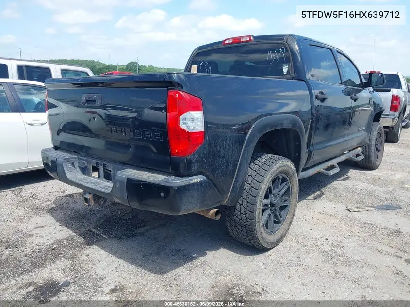 2017 Toyota Tundra Sr5 5.7L V8 VIN: 5TFDW5F16HX639712 Lot: 45330152
