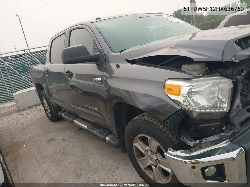 2017 Toyota Tundra Sr5 5.7L V8 VIN: 5TFDW5F12HX636760 Lot: 45637512