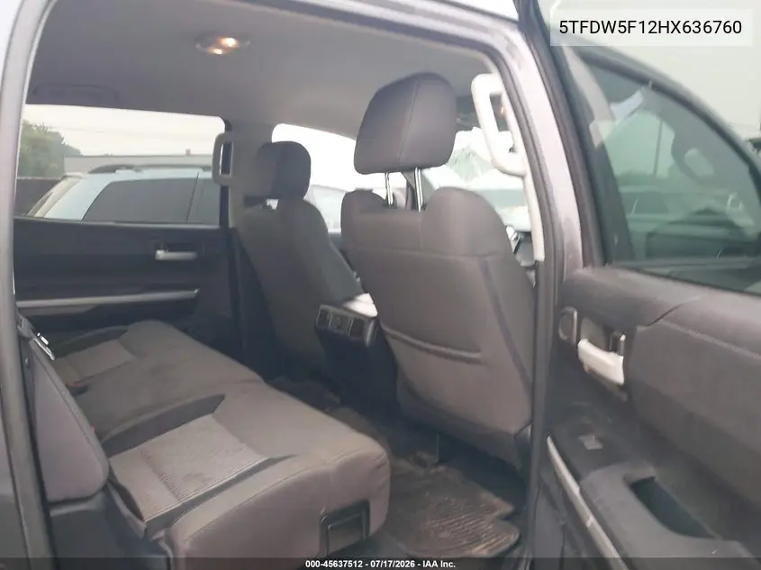 2017 Toyota Tundra Sr5 5.7L V8 VIN: 5TFDW5F12HX636760 Lot: 45637512