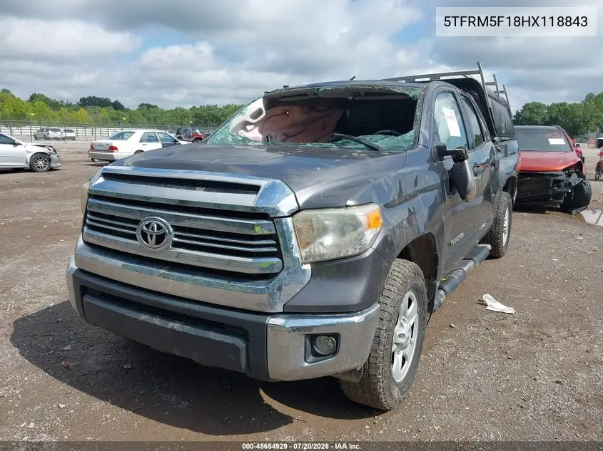 2017 Toyota Tundra Sr5 4.6L V8 VIN: 5TFRM5F18HX118843 Lot: 45654929