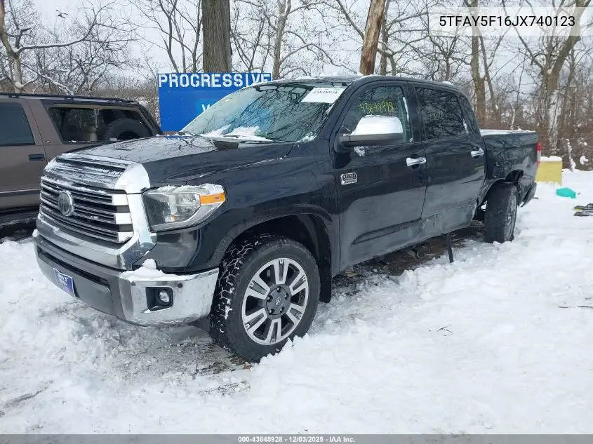 5TFAY5F16JX740123 2018 Toyota Tundra Platinum 5.7L V8