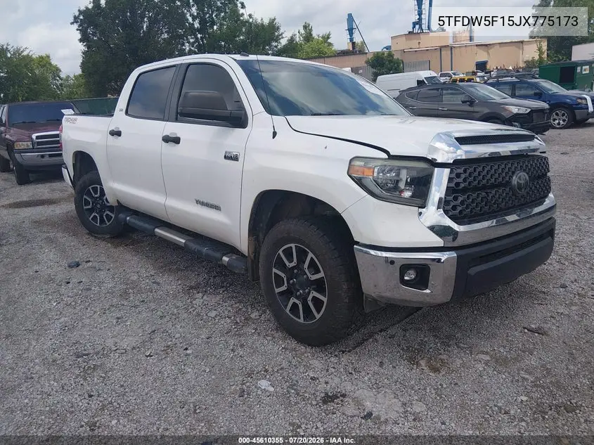 2018 Toyota Tundra Sr5 5.7L V8 VIN: 5TFDW5F15JX775173 Lot: 45610355