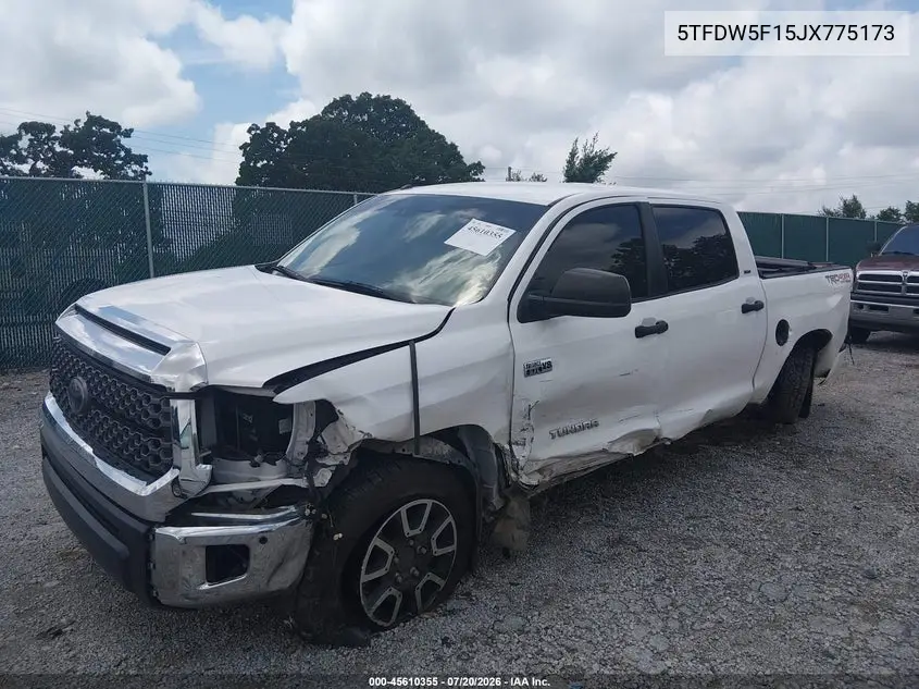 2018 Toyota Tundra Sr5 5.7L V8 VIN: 5TFDW5F15JX775173 Lot: 45610355