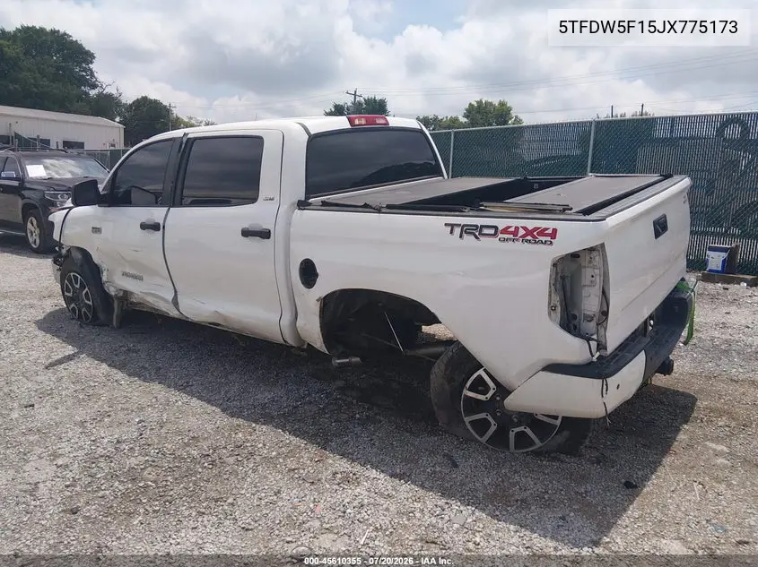 2018 Toyota Tundra Sr5 5.7L V8 VIN: 5TFDW5F15JX775173 Lot: 45610355