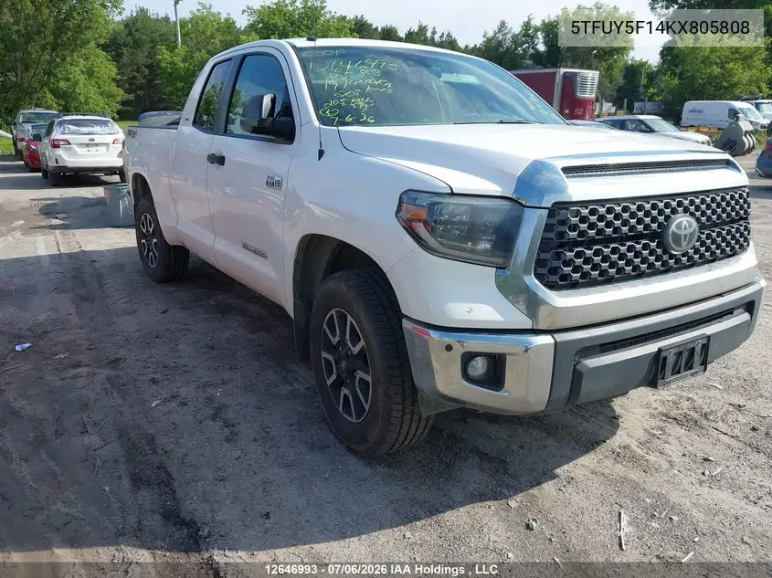 2019 Toyota Tundra Sr5 Plus 5.7L V8 VIN: 5TFUY5F14KX805808 Lot: 12646993