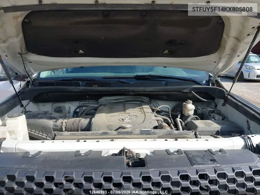 2019 Toyota Tundra Sr5 Plus 5.7L V8 VIN: 5TFUY5F14KX805808 Lot: 12646993