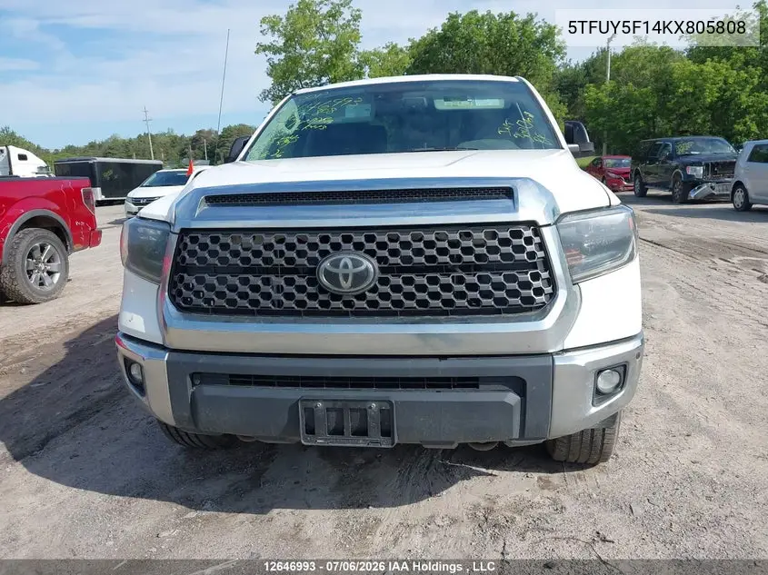 2019 Toyota Tundra Sr5 Plus 5.7L V8 VIN: 5TFUY5F14KX805808 Lot: 12646993