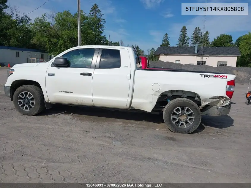 2019 Toyota Tundra Sr5 Plus 5.7L V8 VIN: 5TFUY5F14KX805808 Lot: 12646993