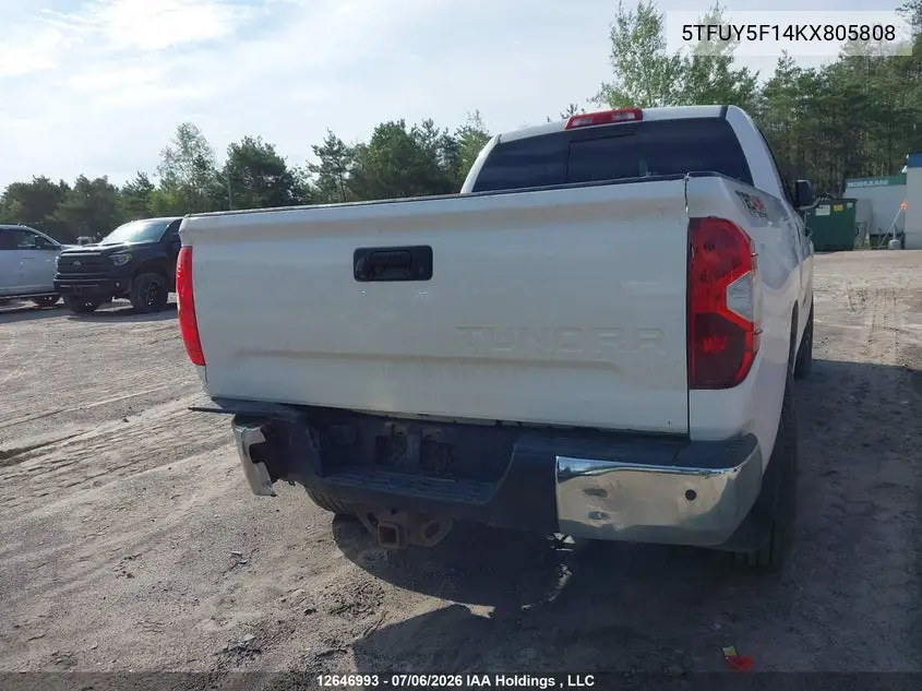 2019 Toyota Tundra Sr5 Plus 5.7L V8 VIN: 5TFUY5F14KX805808 Lot: 12646993