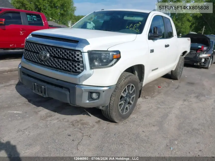 2019 Toyota Tundra Sr5 Plus 5.7L V8 VIN: 5TFUY5F14KX805808 Lot: 12646993