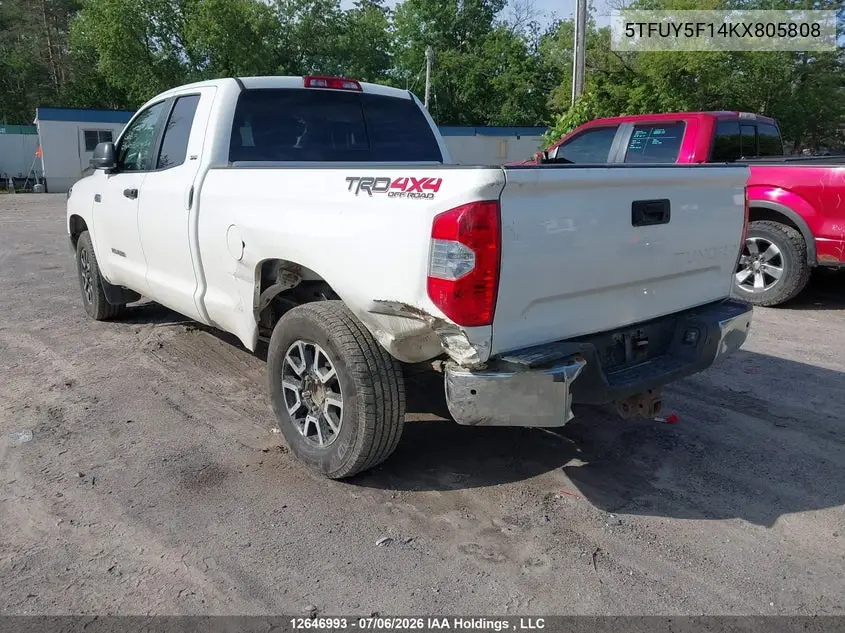 2019 Toyota Tundra Sr5 Plus 5.7L V8 VIN: 5TFUY5F14KX805808 Lot: 12646993