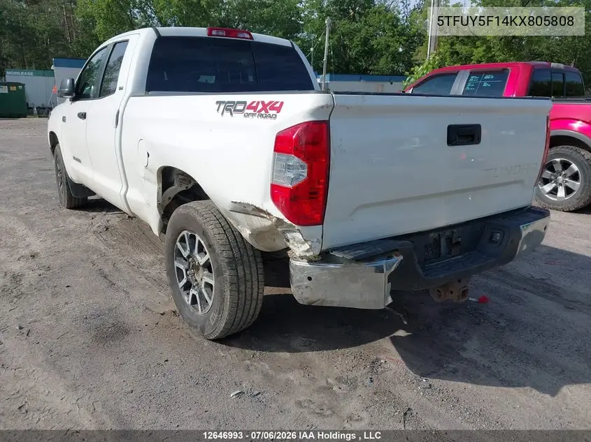2019 Toyota Tundra Sr5 Plus 5.7L V8 VIN: 5TFUY5F14KX805808 Lot: 12646993