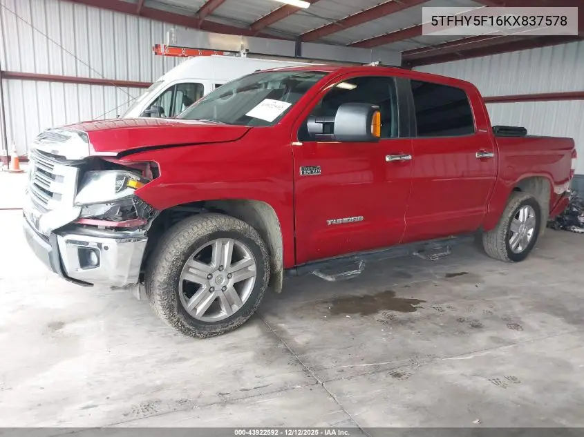 5TFHY5F16KX837578 2019 Toyota Tundra Limited 5.7L V8