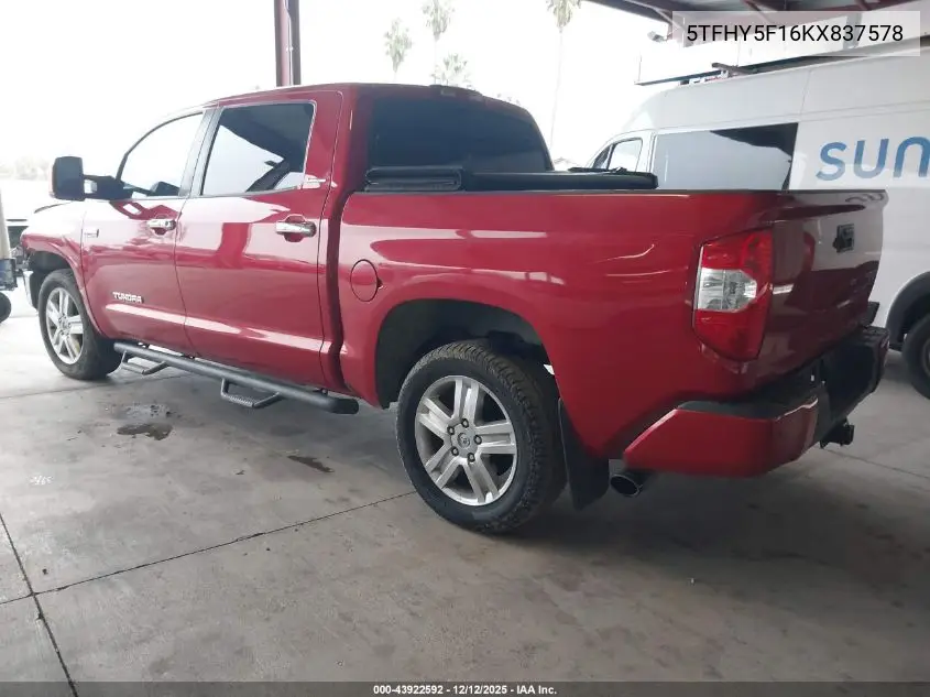 5TFHY5F16KX837578 2019 Toyota Tundra Limited 5.7L V8