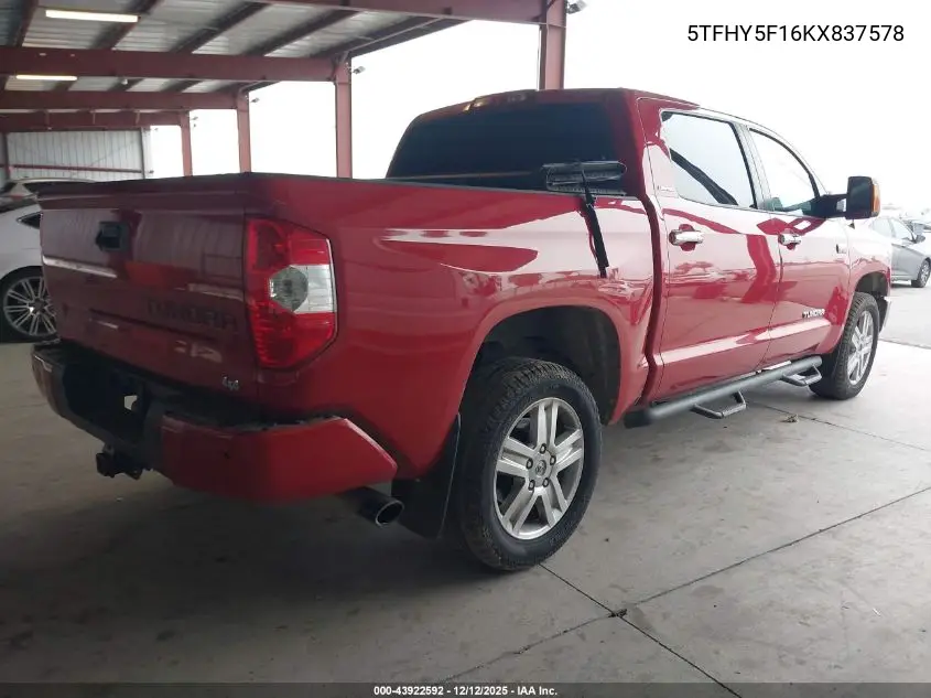 5TFHY5F16KX837578 2019 Toyota Tundra Limited 5.7L V8