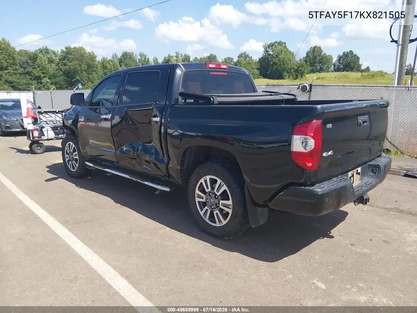 2019 Toyota Tundra 1794 5.7L V8 VIN: 5TFAY5F17KX821505 Lot: 45658999