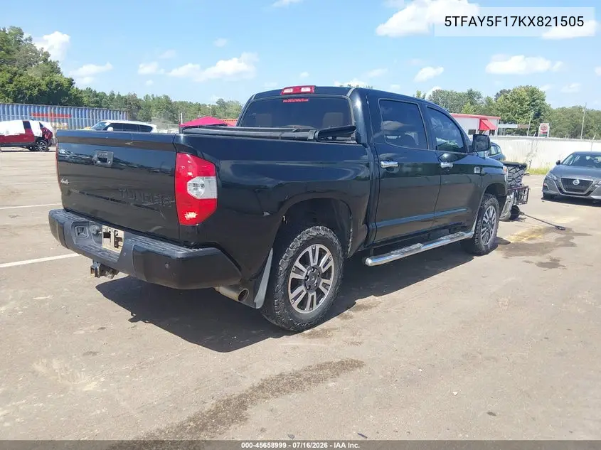 2019 Toyota Tundra 1794 5.7L V8 VIN: 5TFAY5F17KX821505 Lot: 45658999