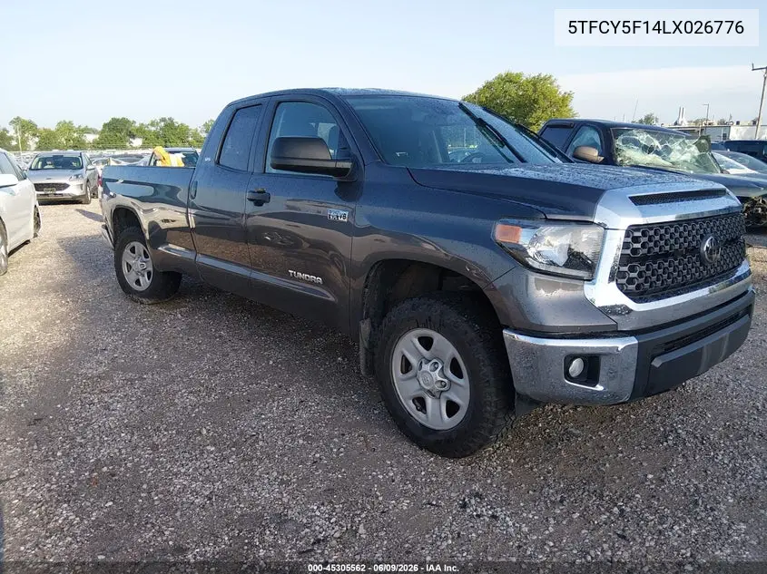2020 Toyota Tundra Sr5 VIN: 5TFCY5F14LX026776 Lot: 45305562