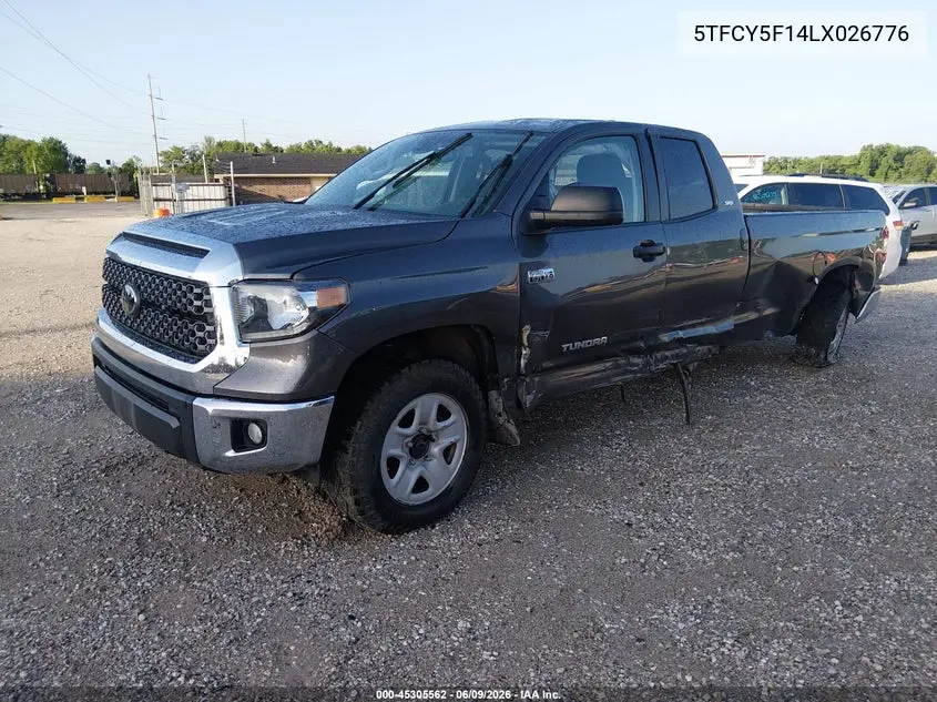 2020 Toyota Tundra Sr5 VIN: 5TFCY5F14LX026776 Lot: 45305562